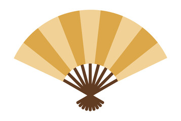 Gold Japanese Fan &ndash; Traditional Decorative Illustration