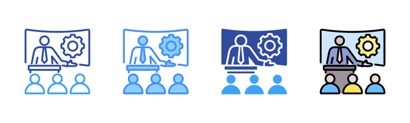 Obraz premium Workshop Icon, Multi Styles Icon Set