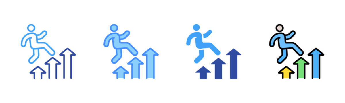 Personal Growth Icon, Multi Styles Icon Set