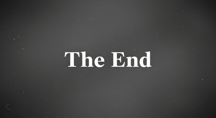 Classic movie ending screen with vintage film style for cinematic projects and retro design themes