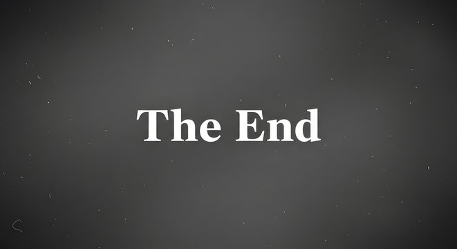 Classic movie ending screen with vintage film style for cinematic projects and retro design themes