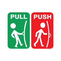 Push and Pull Door Signage Icons.