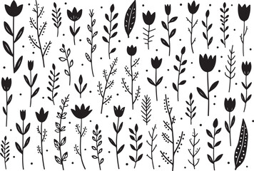 Whimsical Hand Drawn Floral Set