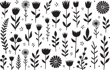 Whimsical Hand Drawn Floral Set