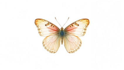 Obraz premium Butterfly on a White Background, symbol of transformation and renewal