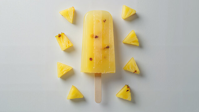 Pineapple Popsicle with Triangle Slice Arrangement - Powered by Adobe