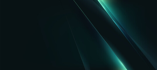 Obraz premium green and black abstract geometric luxury background vector. Social ads banner or Landing page.