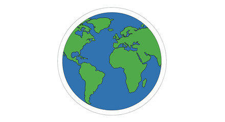 Stylized illustration of world globe showcasing continents and oceans for educational purposes and