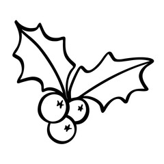 Cute Doodle Christmas Vector Clipart Set,Hand Drawn Holiday Elements
