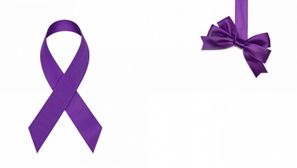 Plum purple ribbon symbolizing awareness for various health issues, highlighting national family caregivers month