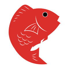 Red Sea Bream Icon &ndash; Japanese Lucky Fish Symbol for Celebration