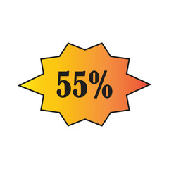 Vibrant 55 discount starburst sale badge with gradient colors