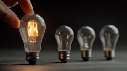 Visual of a Lit Bulb Symbolizing the Chosen Idea