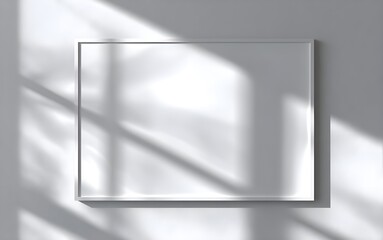 Ultra-Realistic Horizontal Frame Shadow on Smooth White Paper, Soft Sunlight Overlay, 8K Resolution