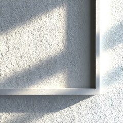 Ultra-Realistic Square Frame Shadow on Pale Textured Plaster, Modern Minimal 8K Overlay