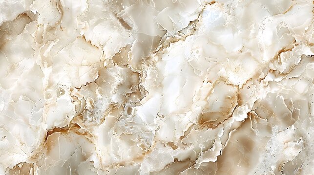 Abstract creamy white and brown marble texture with blurred patterns surface view