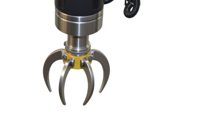 Robotic claw mechanical gripper industrial automation metal design precision tool engineering component versatile gripping mechanism machinery part