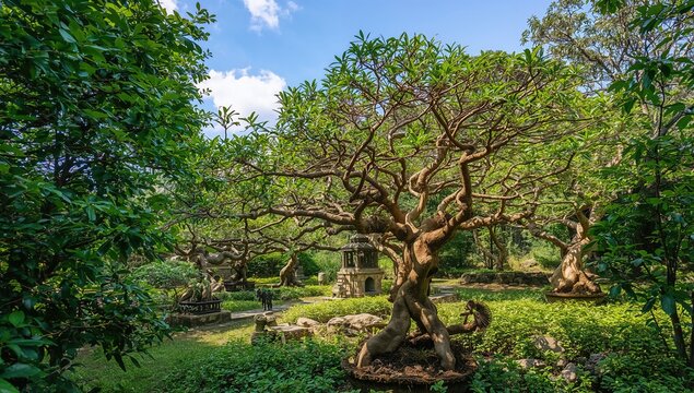 Flourishing spiritual bonsai plants in Southeast Asia