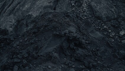 Obraz premium A large mound of coal extracted from a mine, maintenance considerations