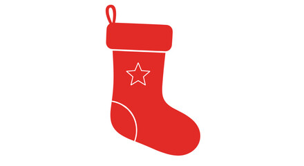 a simple red Christmas stocking with a star design, ideal for holiday decorations