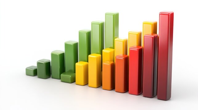 3D bar graph showing business growth