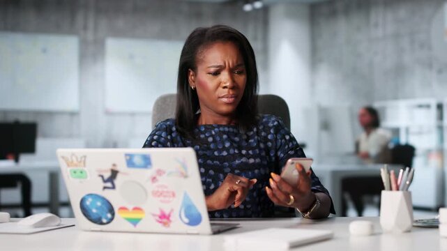 Frustrated Woman Lost In Smartphone Scam