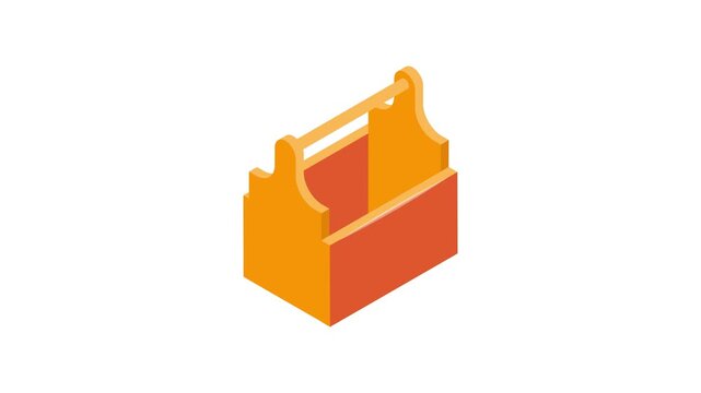 Visually perfect toolbox isometric animated icon, ready for premium use