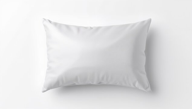 Soft new pillow on a white background, ideal for restful sleep