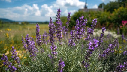 Obraz premium Lavender flowers blooming in the summertime
