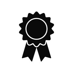 Black Rosette Ribbon Award Icon symbol