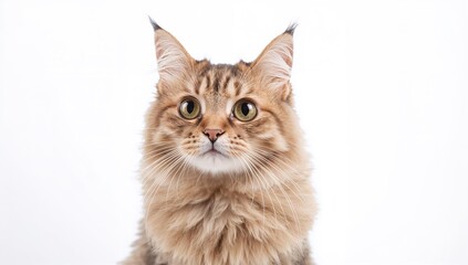 Obraz premium Adorable stray kitten on a white backdrop, emphasizing isolation