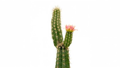 Naklejka premium Cactus against a plain backdrop, suitable for editorial header background