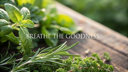 Fresh Herbs with Macro Detail Releasing Aromatic Fragrance