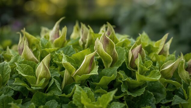 Coral Bells Apple Crisp foliage, vibrant texture for background design