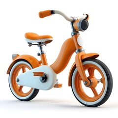 Bright Orange Children's Balance Bike with Simple Design and Features