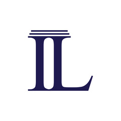 letter il logo design vector with serif font for legal services company	
