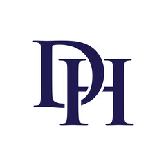 logo design vector initial letter dh with serif font for business company	