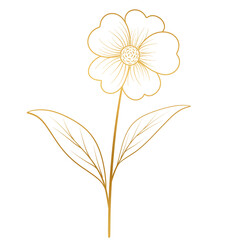 Flower gold line art.