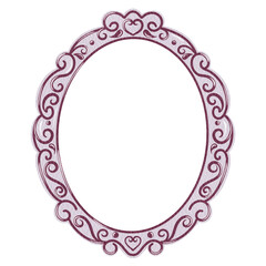Elegant Decorative oval Frame Vintage Ornate purple Frame. purple Border Vintage Frame.