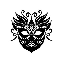 carnival mask on black background