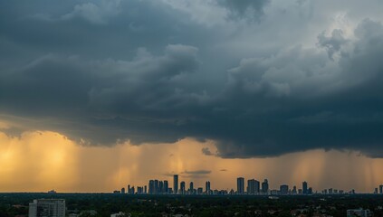 Fototapeta premium Calm before the storm, weather conditions indicating an approaching hailstorm