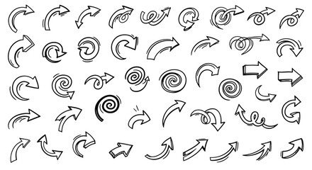 Dynamic collection of hand-drawn arrow icons and symbols, perfect for infographics, presentations, and creative design projects