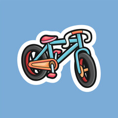 mountain bike with outline in isolated background