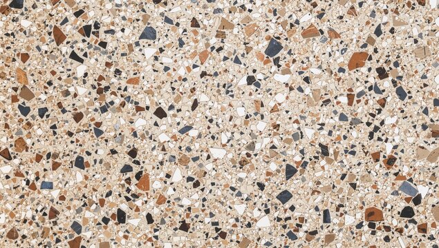 Terrazzo surface featuring intricate mosaic patterns, ideal for editorial backgrounds