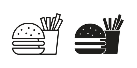 Burger Fries icon for your website design, logo, app, UI. EPS10
