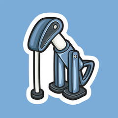 oil drill machine with outline in isolated background