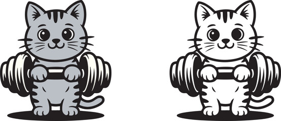 Cute Weightlifting Cat
