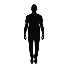 Obraz premium Silhouette of a man standing facing forward person