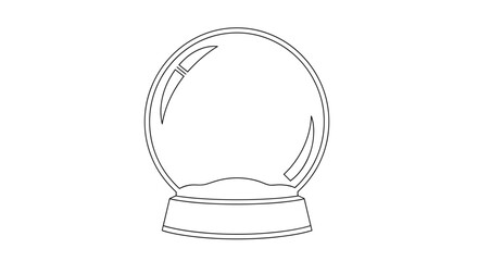 an empty snow globe design, perfect for Christmas decorations and winter scenes