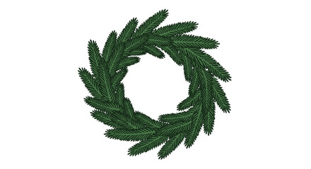 a beautiful green wreath made of evergreen branches, perfect for Christmas decorations
